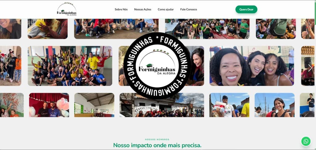 Preview do projeto Site - Formiguinhas da Alegria