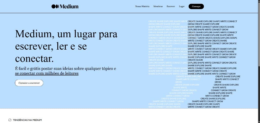 Preview do projeto Clone do Medium